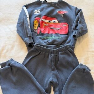 Zara Kids Navy Sweatshirt & Joggers Set with Lightning McQueen and paw patrol